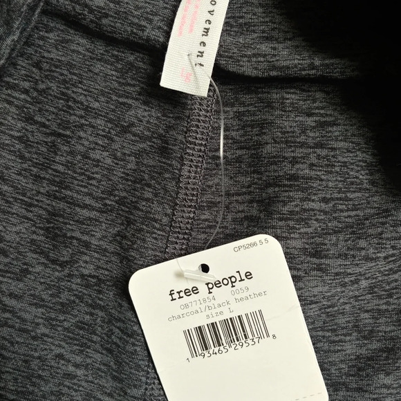 Free People Infinity High Waisted Cutout Crop Leggings Charcoal Heather Size L - Picture 5 of 8